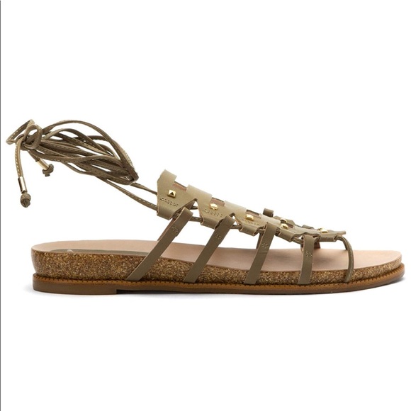 Anthropologie Leather Studded Lace Up Gladiator - Picture 9 of 14